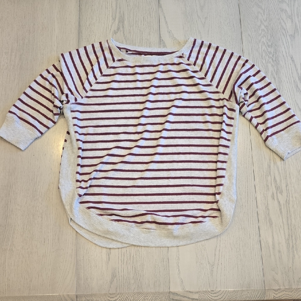 Maurices Sweater - Maroon and White Stripes